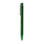 Penna a sfera in alluminio con finitura metallica opaca e inchiostro blu color verde seconda vista