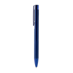 Penna a sfera in alluminio con finitura metallica opaca e inchiostro blu color blu reale seconda vista