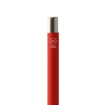 Penna a scatto in alluminio riciclato con finitura gommata e inchiostro blu color rosso vista dettaglio 3