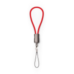 Portachiavi con cavo di ricarica e trasferimento dati, connessione tipo C 60W color rosso seconda vista