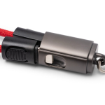Portachiavi con cavo di ricarica e trasferimento dati, connessione tipo C 60W color rosso vista dettaglio 2