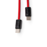 Portachiavi con cavo di ricarica e trasferimento dati, connessione tipo C 60W color rosso vista dettaglio 4