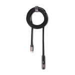 Cavo caricatore tipo C pieghevole con supporto per cellulare 60W color nero seconda vista