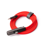 Cavo caricatore tipo C pieghevole con supporto per cellulare 60W color rosso prima vista d'uso