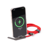Cavo caricatore tipo C pieghevole con supporto per cellulare 60W color rosso vista dettaglio 1