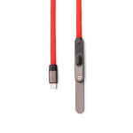 Cavo caricatore tipo C pieghevole con supporto per cellulare 60W color rosso vista dettaglio 3