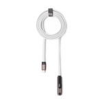 Cavo caricatore tipo C pieghevole con supporto per cellulare 60W color bianco seconda vista