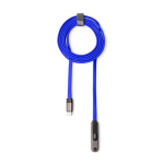 Cavo caricatore tipo C pieghevole con supporto per cellulare 60W color blu reale seconda vista