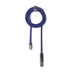 Cavo caricatore tipo C pieghevole con supporto per cellulare 60W color blu mare seconda vista