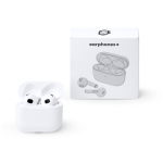 Auricolari wireless in plastica con vivavoce e Bluetooth color bianco vista dettaglio 1