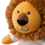 Peluche a forma di animale seduto con maglietta bianca personalizzabile color marrone vista dettaglio 1