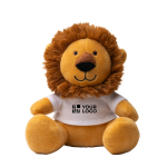 Peluche a forma di animale seduto con maglietta bianca personalizzabile vista principale