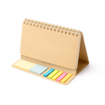 Taccuino planner in cartone riciclato con copertina rigida e anelli color naturale prima vista d'uso
