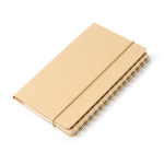 Taccuino planner in cartone riciclato con copertina rigida e anelli color naturale vista dettaglio 1