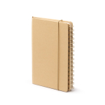 Taccuino planner in cartone riciclato con copertina rigida e anelli color naturale vista dettaglio 5