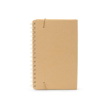 Taccuino planner in cartone riciclato con copertina rigida e anelli color naturale