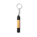 Penna in bambù con torcia LED, dettagli metallizzati e inchiostro blu color nero seconda vista