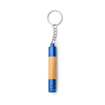 Penna in bambù con torcia LED, dettagli metallizzati e inchiostro blu color blu reale seconda vista