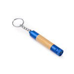 Penna in bambù con torcia LED, dettagli metallizzati e inchiostro blu color blu reale prima vista d'uso