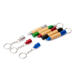 Penna in bambù con torcia LED, dettagli metallizzati e inchiostro blu color blu reale vista dettaglio 1