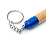 Penna in bambù con torcia LED, dettagli metallizzati e inchiostro blu color blu reale vista dettaglio 4