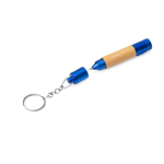 Penna in bambù con torcia LED, dettagli metallizzati e inchiostro blu color blu reale vista dettaglio 5