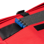 Zaino in poliestere eco con scomparto principale espandibile da 15'' color rosso vista dettaglio 3