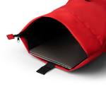 Zaino in poliestere eco con scomparto principale espandibile da 15'' color rosso vista dettaglio 4