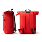 Zaino in poliestere eco con scomparto principale espandibile da 15'' color rosso vista dettaglio 5