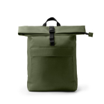 Zaino in poliestere eco con scomparto principale espandibile da 15'' color verde scuro seconda vista