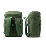 Zaino imbottito in poliestere riciclato con apertura superiore 15'' color verde scuro vista dettaglio 1