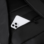 Zaino per portatile in nylon riciclato con tasca antifurto 16” color nero vista dettaglio 1