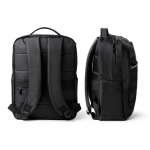 Zaino per portatile in nylon riciclato con tasca antifurto 16” color nero vista dettaglio 5
