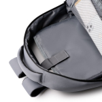 Zaino per PC in plastica riciclata con bande riflettenti 15” color grigio vista dettaglio 2