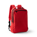Zaino in poliestere riciclato con schienale e spallacci imbottiti 14'' color rosso prima vista d'uso