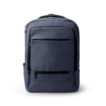 Zaino professionale in pelle sintetica con doppia tasca imbottita 17” color blu mare seconda vista