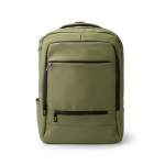 Zaino professionale in pelle sintetica con doppia tasca imbottita 17” color verde scuro seconda vista