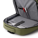 Zaino professionale in pelle sintetica con doppia tasca imbottita 17” color verde scuro vista dettaglio 1