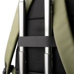 Zaino professionale in pelle sintetica con doppia tasca imbottita 17” color verde scuro vista dettaglio 4