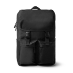 Zaino in poliestere riciclato con patta e fibbie 15” color nero seconda vista