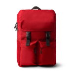 Zaino in poliestere riciclato con patta e fibbie 15” color rosso seconda vista