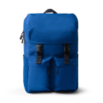 Zaino in poliestere riciclato con patta e fibbie 15” color blu reale seconda vista