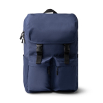 Zaino in poliestere riciclato con patta e fibbie 15” color blu mare seconda vista