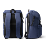 Zaino in poliestere riciclato con patta e fibbie 15” color blu mare vista dettaglio 6