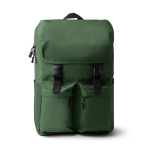 Zaino in poliestere riciclato con patta e fibbie 15” color verde scuro seconda vista