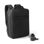 Zaino in poliestere eco con compressione sottovuoto e pompa elettrica 15” color nero prima vista d'uso