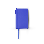 Taccuino A6 con copertina rigida in similpelle e penna a inchiostro blu, pagine a righe color blu reale seconda vista