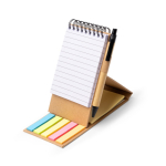 Set da scrivania in cartone riciclato con supporto per cellulare e inchiostro blu color naturale prima vista d'uso