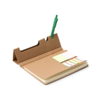 Blocco note in cartone riciclato con supporto per smartphone A5 e fogli a righe color naturale vista dettaglio 4