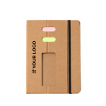 Blocco note in cartone riciclato con supporto per smartphone A5 e fogli a righe vista principale